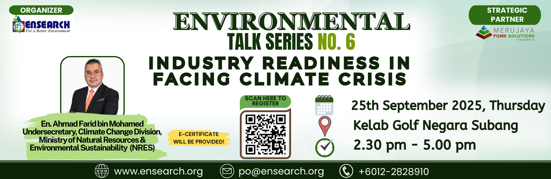 Environmental Talk Series No 6 banner